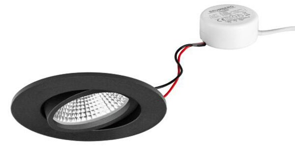 BRUMBERG BB23 încast IP65 RC driver rotund negru, reglabil, Negru, Baie, Aluminiu, Corpuri de iluminat încastrate rotunde