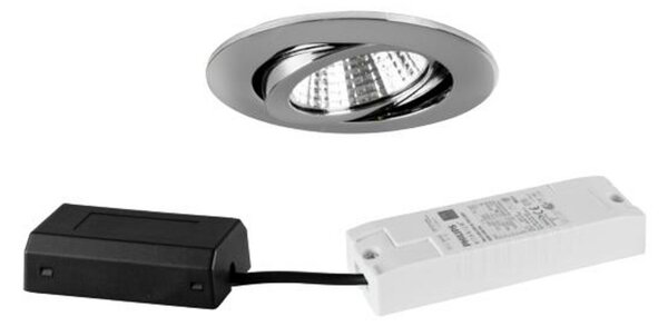 BRUMBERG BB03 cutie conectare încastrat DALI crom, reglabil, Metalic, Hol, Aluminiu, Corpuri de iluminat încastrate rotunde
