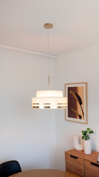 Lustră pe cablu TAMI 1xE27/60W/230V bej/auriu