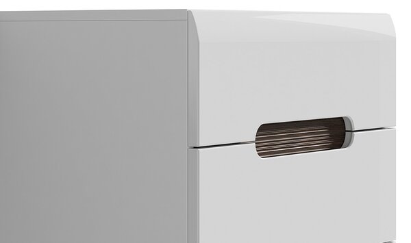 Comodă Azteca Trio KOM5S/10/6 (Alb + Alb lucios). 1004814