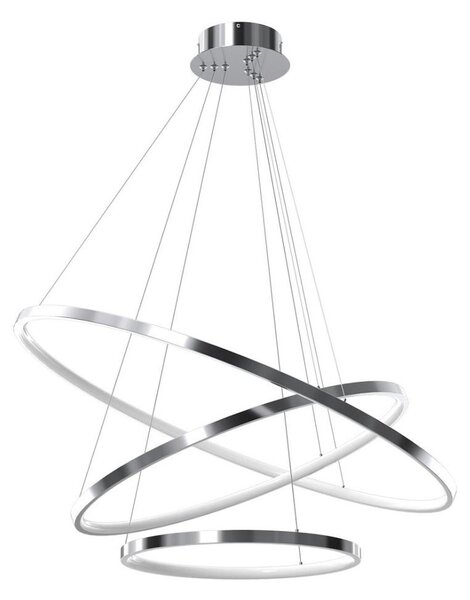 Lustră LED pe cablu HOOP LED/93W/230V d. 80 cm 4000K crom lucios