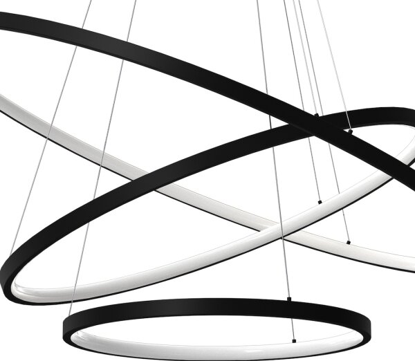 Lustră LED pe cablu HOOP LED/93W/230V d. 80 cm 4000K negru