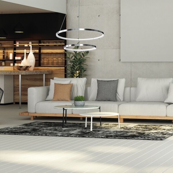 Lustră LED pe cablu HOOP LED/51W/230V d. 60 cm 4000K crom lucios