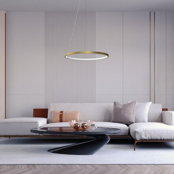 Lustră LED pe cablu HOOP LED/27W/230V d. 50 cm 4000K auriu