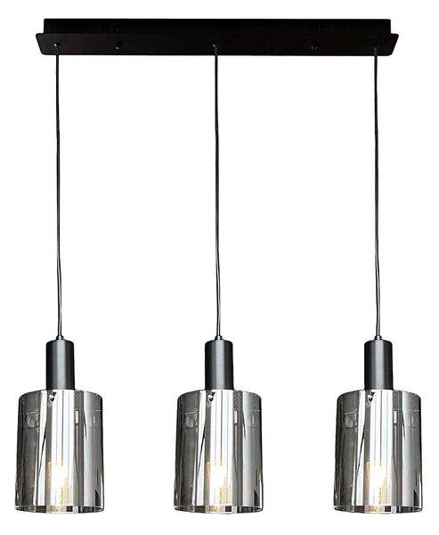 Lustră pe cablu ARCADIA 3xE27/60W/230V negru/fumuriu