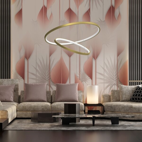 Lustră LED pe cablu HOOP LED/51W/230V d. 60 cm 4000K auriu