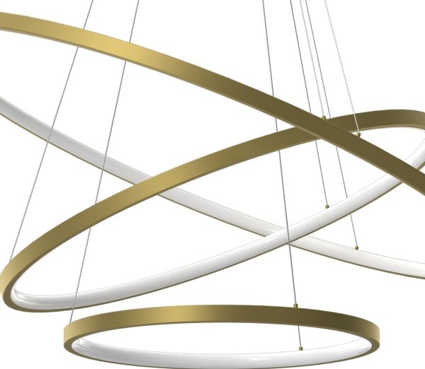Lustră LED pe cablu HOOP LED/93W/230V d. 80 cm 4000K auriu