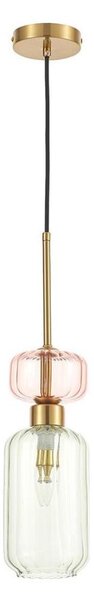 Lustră pe cablu MOLLY 1xE14/40W/230V d. 12 cm auriu/verde/roz