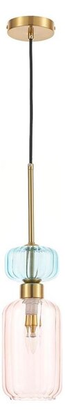 Lustră pe cablu MOLLY 1xE14/40W/230V d. 12 cm auriu/roz/albastru