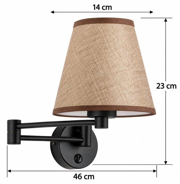 BRILAGI - Lampă de perete NUBILA 1xE27/15W/230V maro/negru