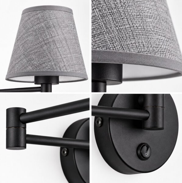 BRILAGI - Lampă de perete NUBILA 1xE27/15W/230V gri/negru