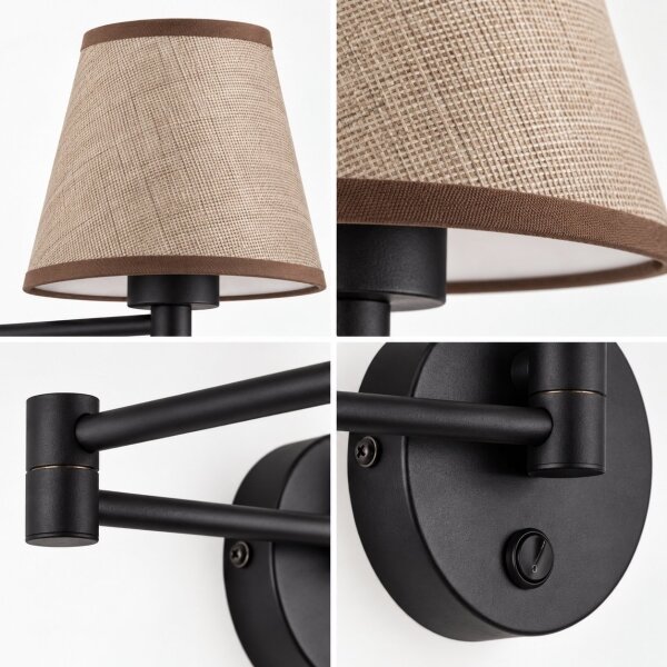 BRILAGI - Lampă de perete NUBILA 1xE27/15W/230V maro/negru