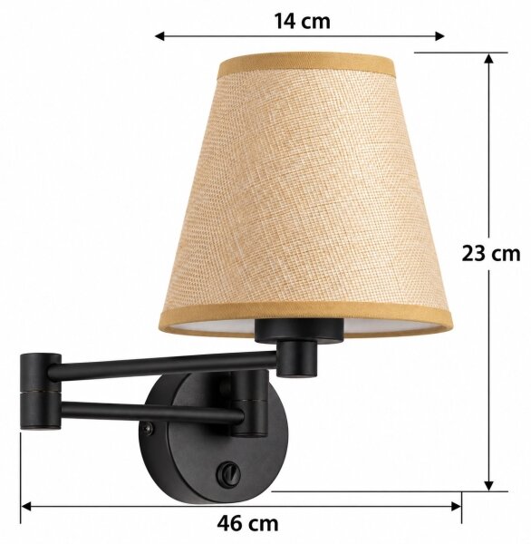 BRILAGI - Lampă de perete NUBILA 1xE27/15W/230V bej/negru