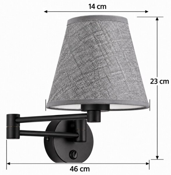 BRILAGI - Lampă de perete NUBILA 1xE27/15W/230V gri/negru