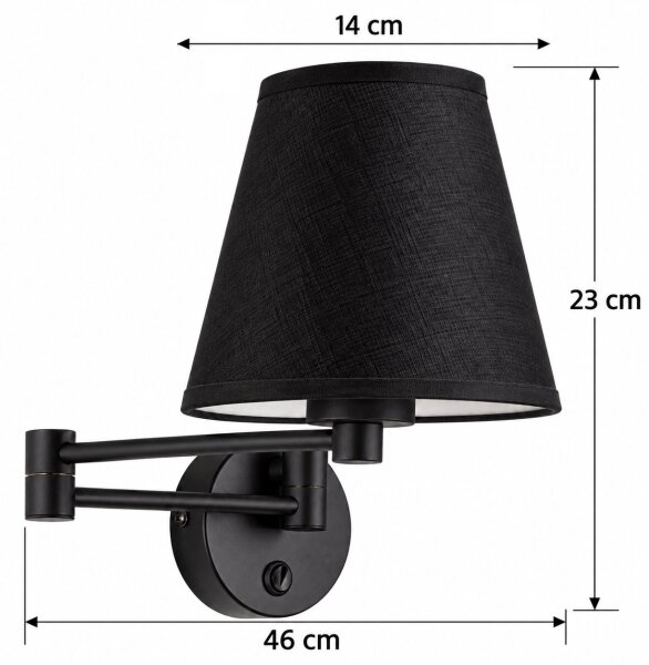 BRILAGI - Aplică de perete NUBILA 1xE27/15W/230V neagră