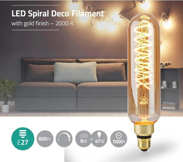 Nedis LBSDE27T65GD - Bec LED dimabil FILAMENT T65 E27/8,5W/230V 2000K