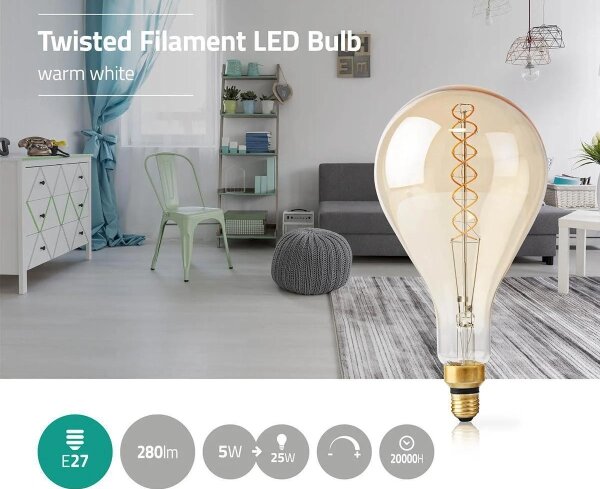 Nedis LEDBTFE27A160 - Bec LED dimabil FILAMENT A160 E27/5W/230V 2000K