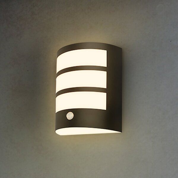 Briloner LED reîncărcabilă de perete exterior 3795015, negru, senzor, IP44, Negru, Plastic, Modern