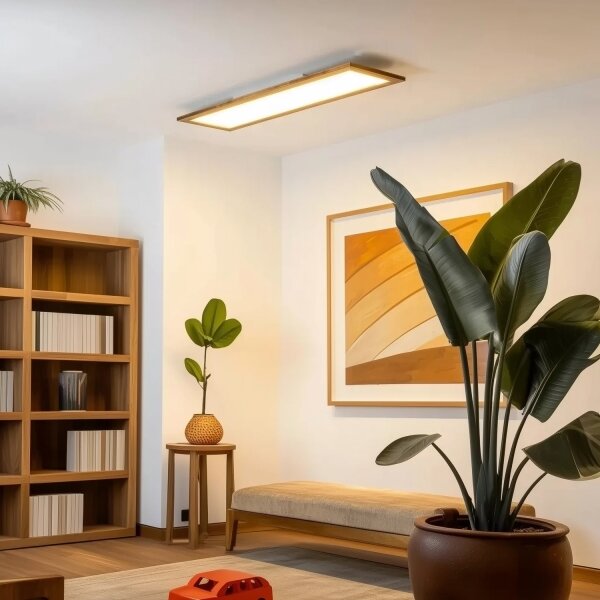 Plafonieră LED Brilagi SLIMFRAME WOOD LED/58W/230V 124x34 cm maro