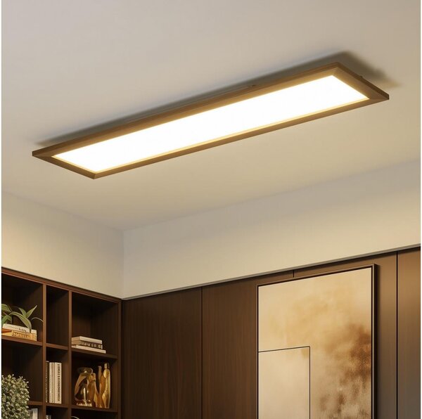 Plafonieră LED Brilagi SLIMFRAME WOOD LED/58W/230V 124x34 cm maro închis