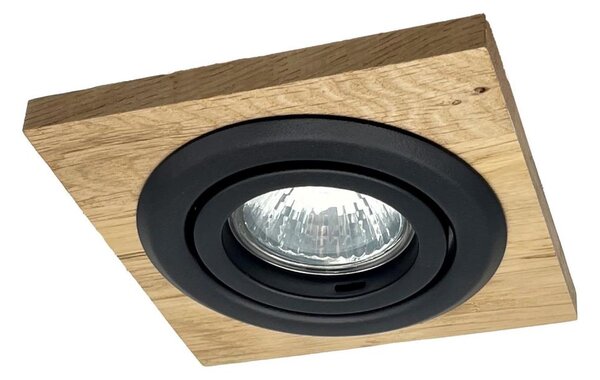 Spot încastrat TOBBY 1xGU10/20W/230V 11,5x11,5 cm stejar/negru