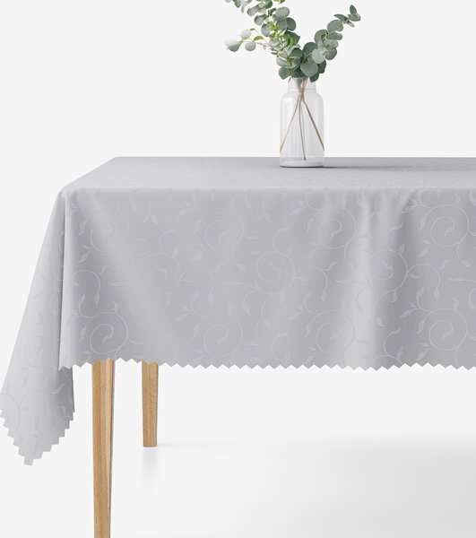 Goldea fața de masă festivă din teflon - gri cu ornamente mari 140 x 220 cm