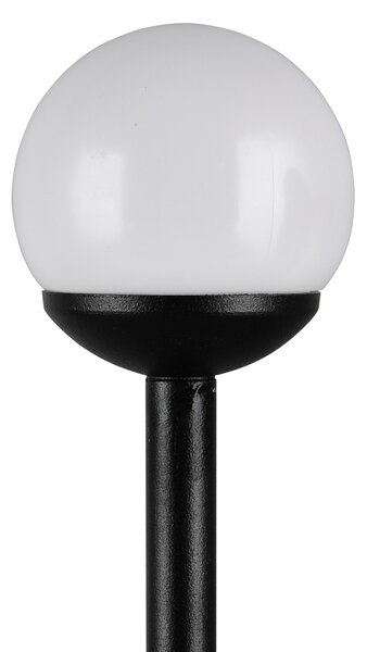 Reality Leuchten Lampă LED cu țeapă SCOOP, negru, 3 becuri, IP44, mufă, Negru, Metal, Modern, Glob pentru exterior