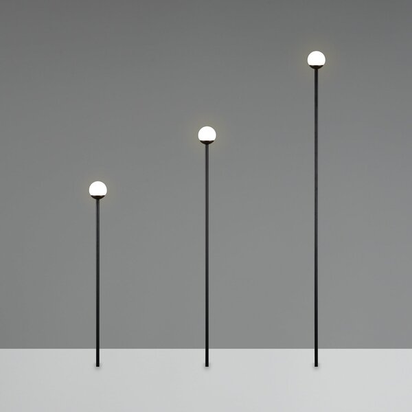 Reality Leuchten Lampă LED cu țeapă SCOOP, negru, 3 becuri, IP44, mufă, Negru, Metal, Modern, Glob pentru exterior