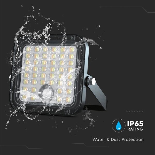Proiector solar LED reglabil 10W 3,7V 4000/6000K IP65 cu senzor + DO