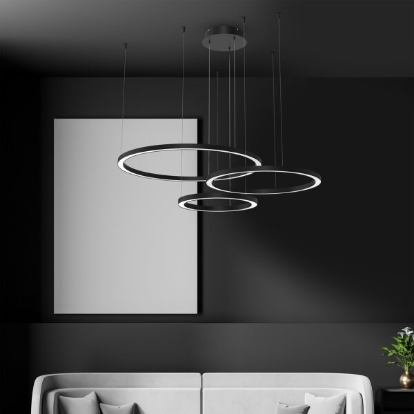 Lustră LED pe cablu GALAXIA LED/85W/230V neagră
