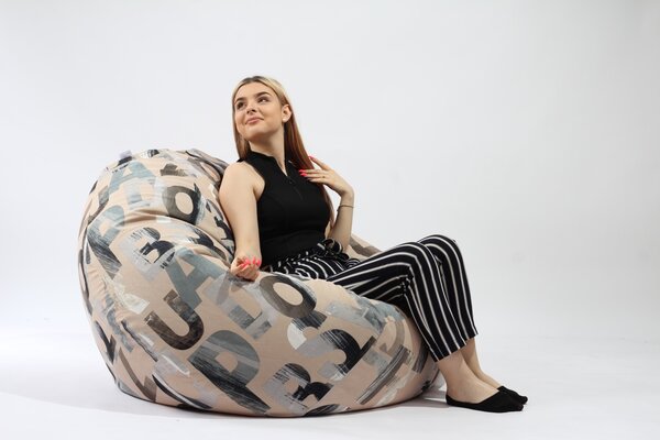 Fotoliu Nirvana Gigant, Material Textil - Army Scrabble