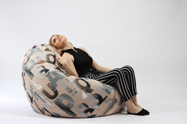 Fotoliu Nirvana Gigant, Material Textil - Army Scrabble