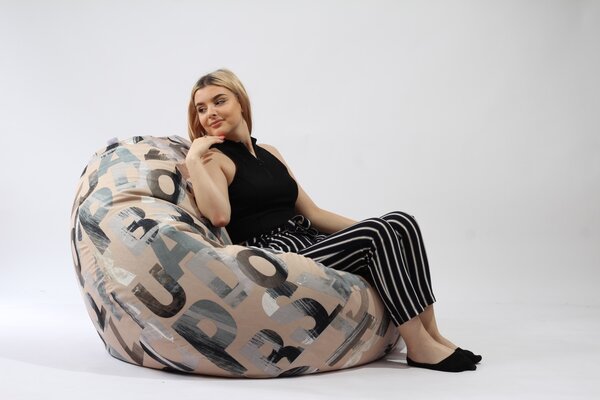 Fotoliu Nirvana Gigant, Material Textil - Army Scrabble