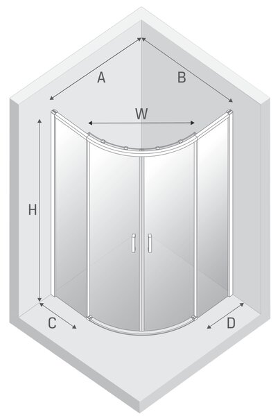 New Trendy Prime Copper Brushed cabină de duș 90x90 cm semicircular cupru periat/sticlă transparentă K-3591
