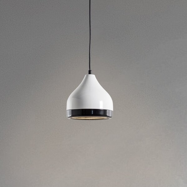 Opviq Lampă suspendată Yildo 6868, alb/negru, metal, 1 bec, reglabil, Alb, Camera de zi / sufragerie, Metal, Modern