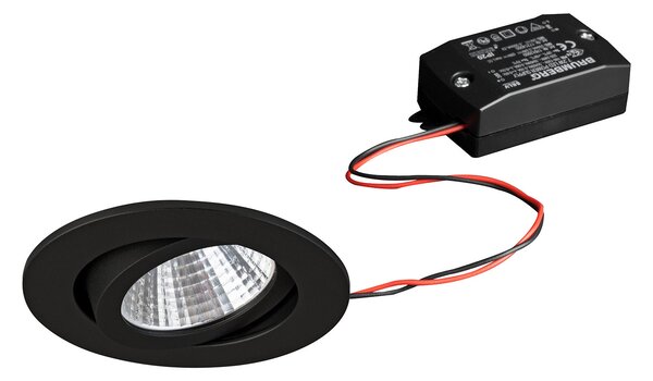 BRUMBERG proiector înc. LED 38° rot. negru 2700K, Negru, Hol, Metal, Modern, Corpuri de iluminat încastrate rotunde