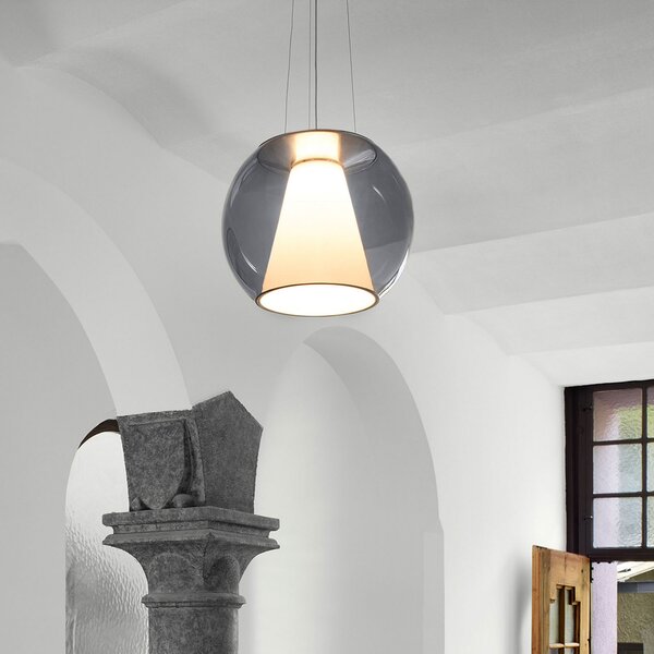 Serien Lighting serien.lighting Draft S Lampă de suspendare 927 Triac albastru, reglabil, Albastru, Camera de zi / sufragerie, Sticlă, Modern, glob