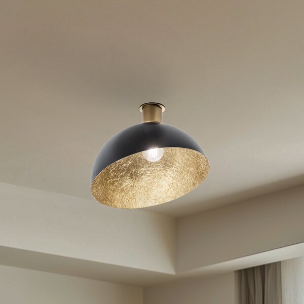 SIGMA Plafonieră Sfera, Ø 35cm, negru/auriu, reglabil, Negru, Camera de zi / sufragerie, Metal, Modern
