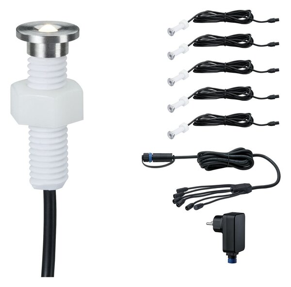 Paulmann Lampa de încastrare Plug & Shine 93695, Basis 5 bucăți, Gri, Metal, Modern, Corpuri de iluminat încastrate rotunde