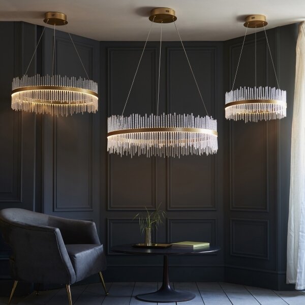 Lustră LED dimabilă pe cablu Endon 107671 ADRIEL LED/41W/230V 3000K auriu/transparent