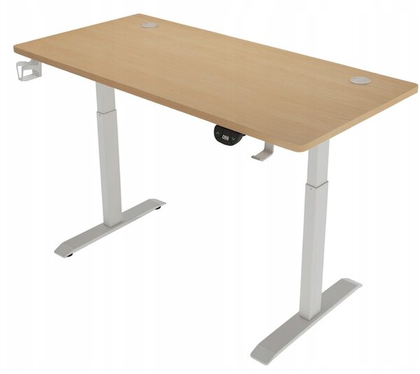 Masă electrică reglabilă pe înălțime 72 - 117 cm - alder, alb Lățime: 60 cm | Lungime: 140 cm