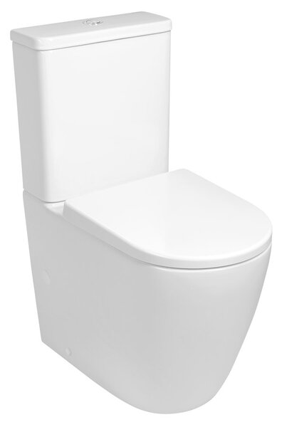 Sapho Sapho, toaletă combinată TURKU, Vortex fără margine, scurgere inferioară/spate, albă, PC104V