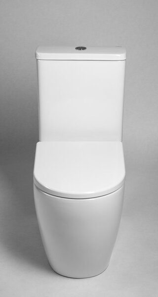 Sapho Sapho, toaletă combinată TURKU, Vortex fără margine, scurgere inferioară/spate, albă, PC104V