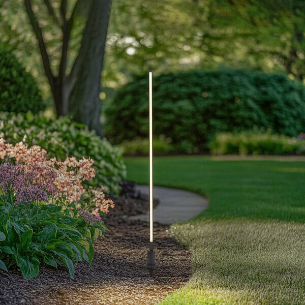 Lindby Bornă luminoasă LED Neano, 120 cm, negru, metal, IP65, Negru, Aluminiu, Modern