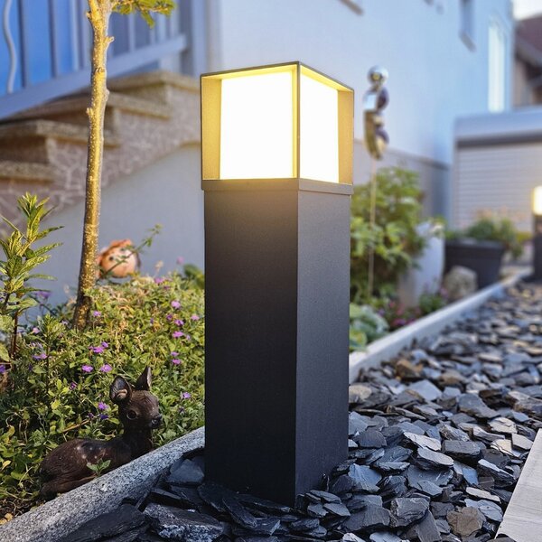ORION Bornă luminoasă Henry, negru, înălțime 60 cm, aluminiu/oțel inoxidabil, Negru, Aluminiu, Modern