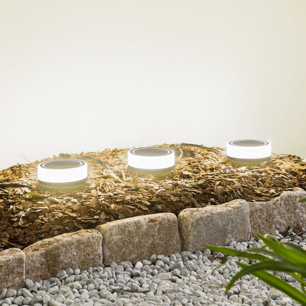 Lindby Smart LED cu LED-uri de iluminat la sol Kyren, CCT, RGB, Tuya, 3, reglabil, Alb, Plastic, Modern