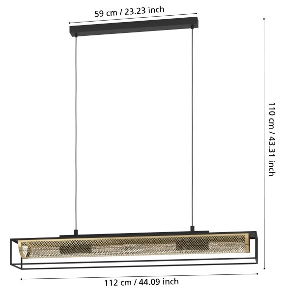 Lustră pe cablu Eglo 43788 NOHALES 4xE27/40W/230V