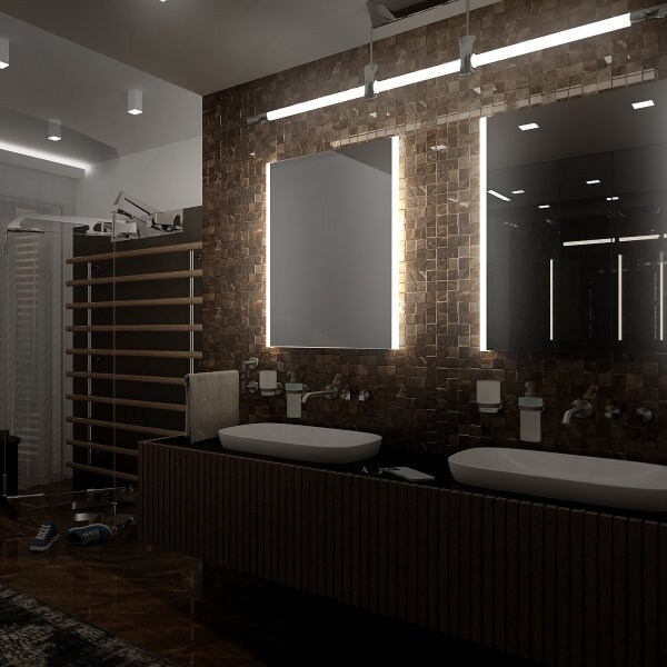 NIMCO ZP 11001 - Oglindă LED de baie cu iluminare de fundal, 6500K, 70 x 50 cm, IP44
