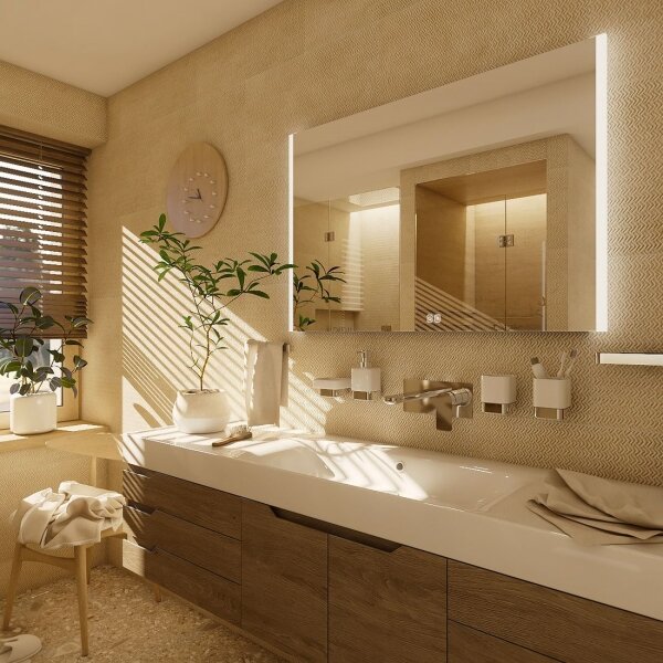 NIMCO ZP 11003VX - Oglindă LED pentru baie cu iluminare integrată, 3000-6500K, 70x80 cm, IP44