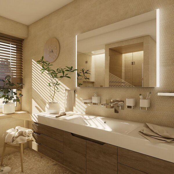 NIMCO ZP 11019 - Oglindă de baie LED cu iluminare integrată 6500K 70x90 cm IP44